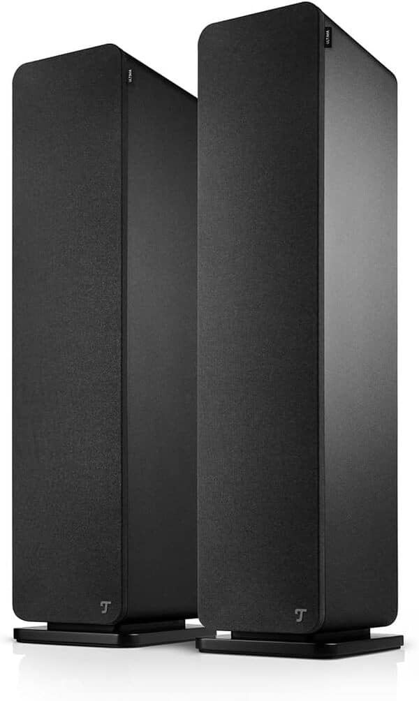 Teufel Ultima 40 Mk4 Enceintes stéréo - Paire d'enceintes colonnes Hi-FI Haut de Gamme, Tweeter Phase Plug, Double Port Bass-Reflex, Haut-Parleur médium en Kevlar tissé - Noir (Noir)