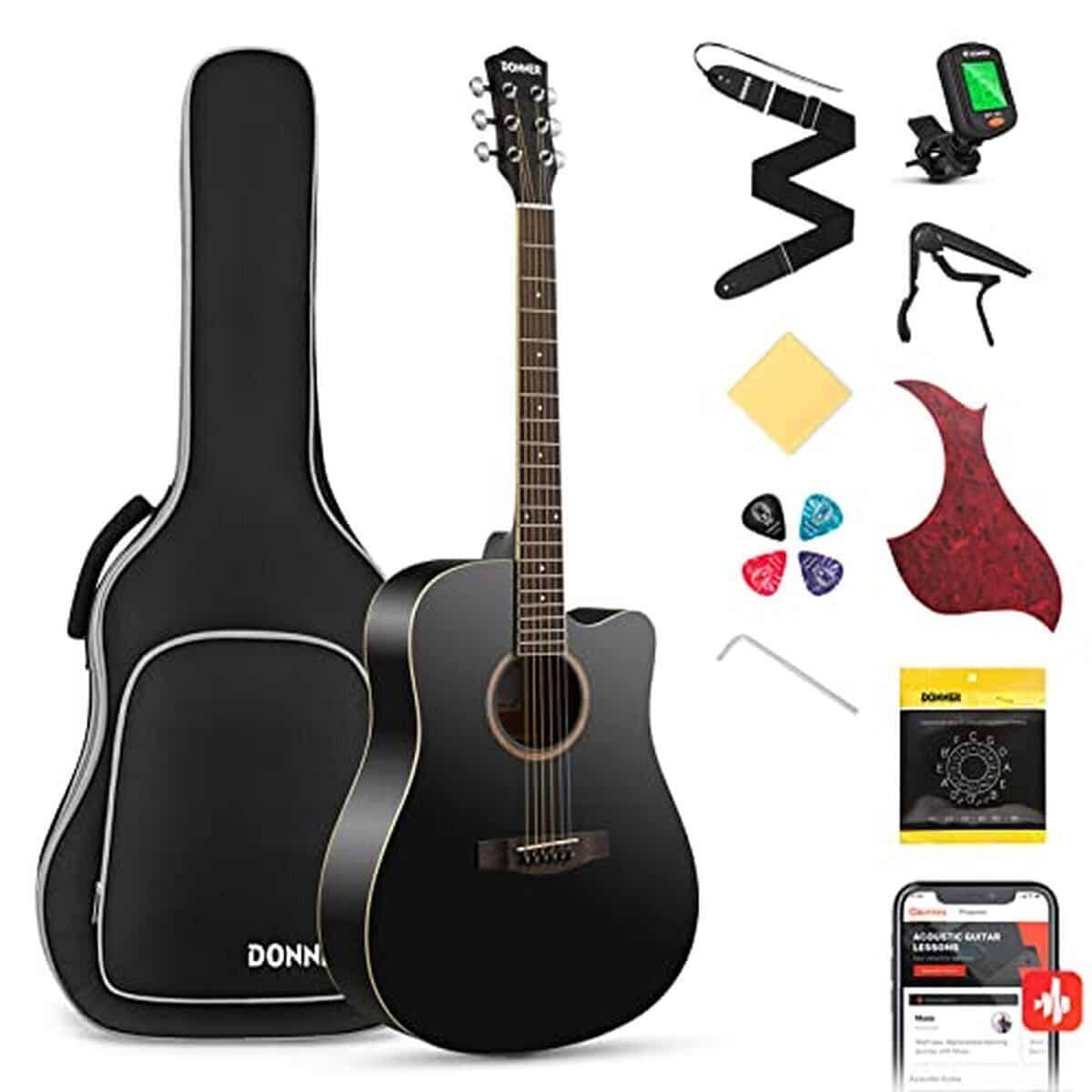 Test guitare Donner acoustique 4/4 41 pouces : idéale pour débutants