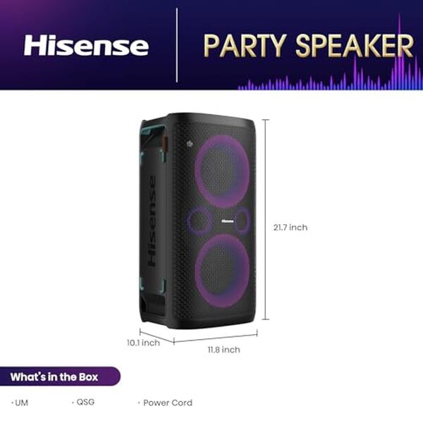 Explorez la puissance acoustique et la polyvalence du haut-parleur sans fil Hisense HP100. Un compagnon idéal pour des expériences sonores amplifiées, où que vous soyez.