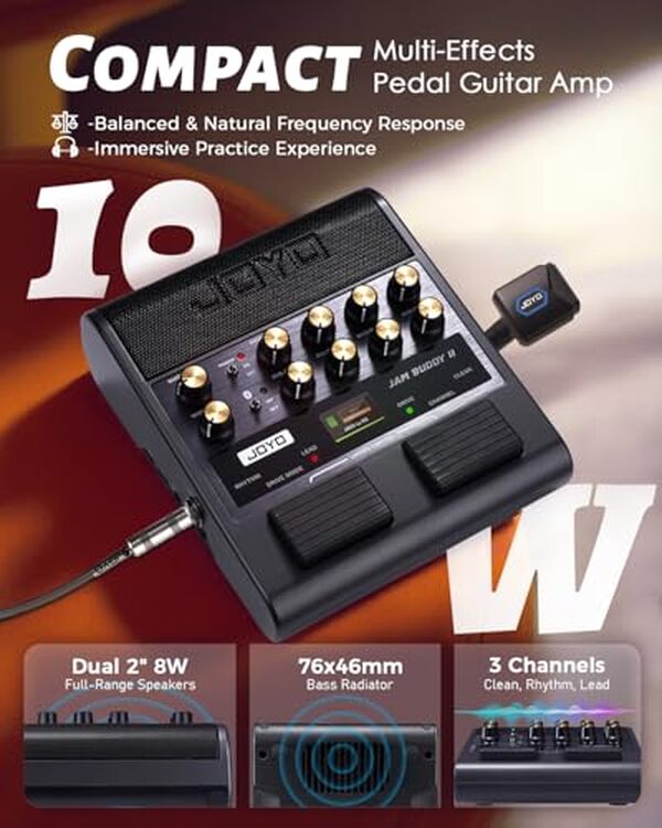 Découvrez notre test complet du JOYO Jam Buddy II : un ampli combo 10W portable avec pédale multieffets intégrée, idéal pour les guitaristes en déplacement.