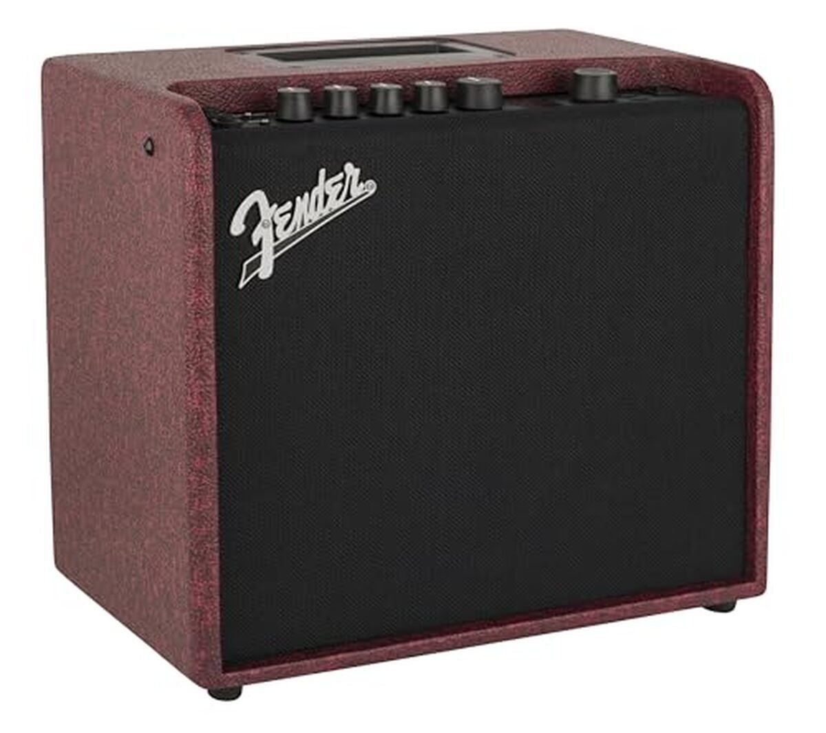 Test du fender mustang lt25 : amplificateur polyvalent rouge vin