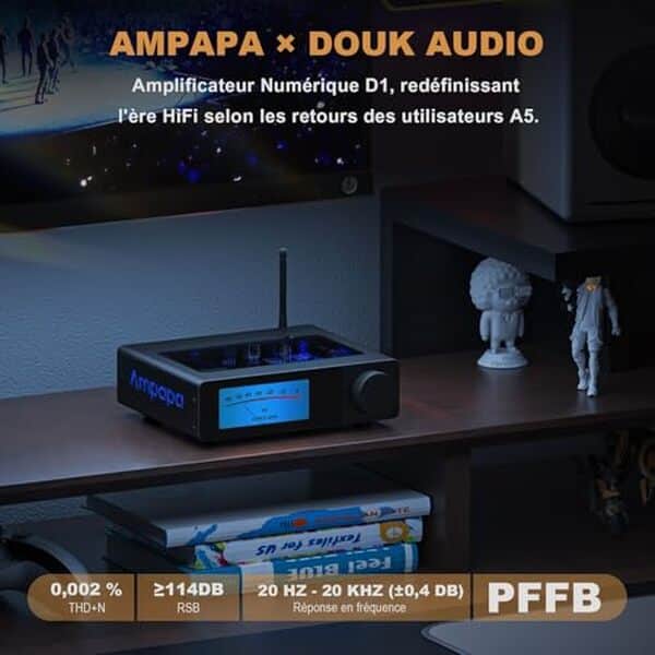 Découvrez notre test détaillé de l'amplificateur Bluetooth Ampapa avec Bluetooth 5.2 et VU mètre numérique. Performances, qualité audio et fonctionnalités analysées. 