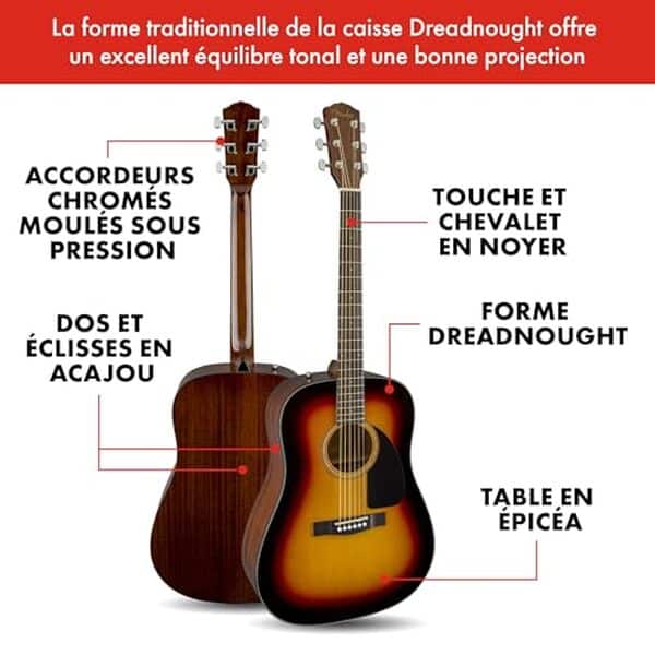 Découvrez notre test détaillé de la Fender CD-60 dreadnought V3 : qualité sonore, caractéristiques et performances de cette guitare acoustique incontournable.
